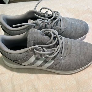 Gray Adidas sneakers barely worn. Super soft cloudfoam inside. Women’s 9.5